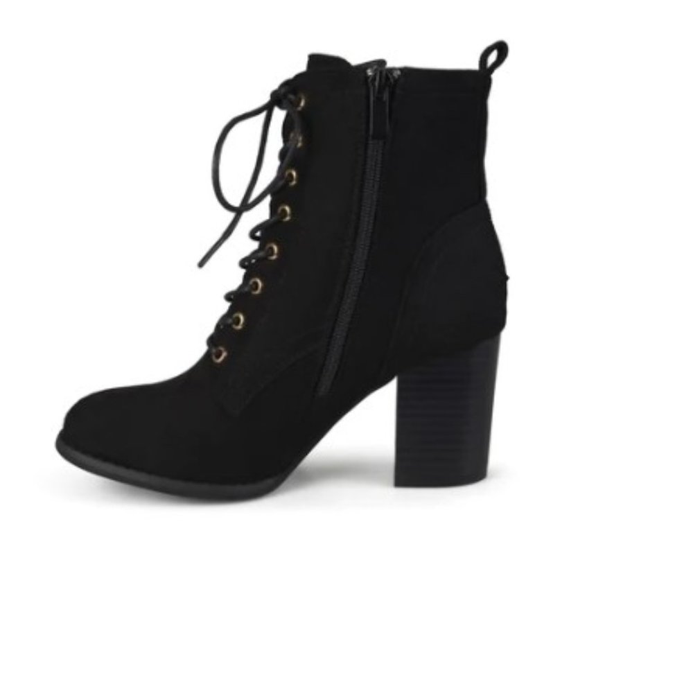 Journee Collection Baylor Booties Zip up boot Lace Up Black Size 9M New MSRP $89